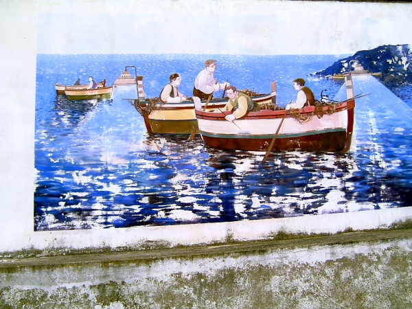 viaggio in risciò - Crucoli, murales dei pescatori di sardella
